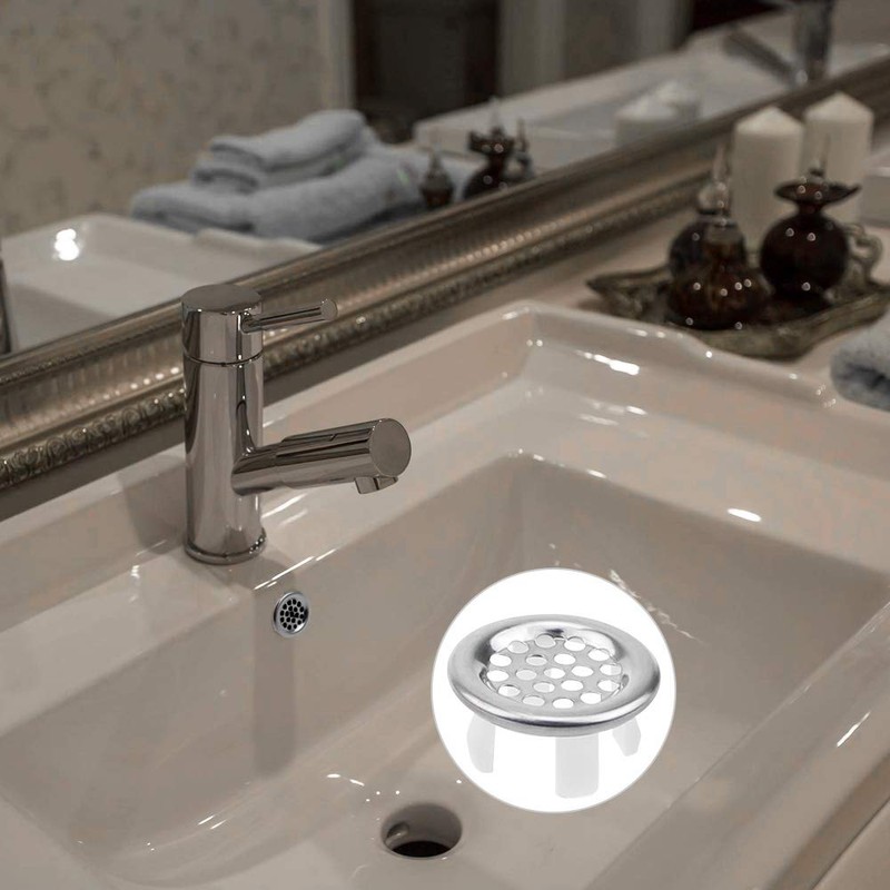 9 Piece Sink Overflow Cover Stainless Steel Bathtub Overflow Overflow