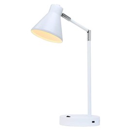 O'Bright LED Desk Lamp with USB Charging Port, 100% Metal, 270 Flexible Swivel Arms, Soft White LED Reading Light (3000K), Bedside/Office/Table Lamp, ETL Listed (White)