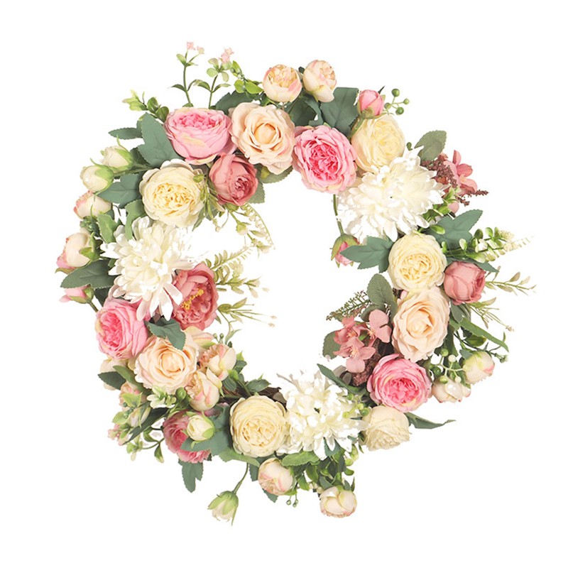 Artificial Peony Wreath Peony Flower Spring Wreaths for Wall Wedding