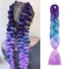 Rich Choices Braiding Hair Extensions Ombre 4 Tones Jumbo Braids Hair Extensions for Braiding Coloured Hair for Twist 24”, 1 Bundles - Purple to Blue to Light Purple