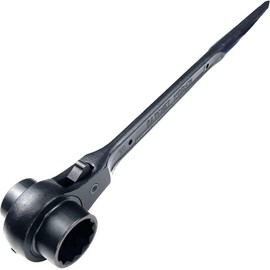 WEDO Ratchet Podger Spanner,Double Side Ratchet Socket Wrench,Scaffold Podger Ratchet Wrench,Quick Release Spud Wrench,CR-V, Die-Forged, Corrosion Resistant,Size 17 * 21mm, Metric,Length 165mm