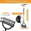 KIMPOK Manual Lawn Aerator Tool with 16 Steel Spikes, Adjustable