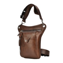 Bestsent Leather Waist Hip Pack Drop Leg Thigh Bag Pouch Fanny Pack for Men Women Multi-Purpose Motorcycle Bike Outdoor Sports Tactical Cycling Riding Hiking Belt Hip Bum Bag (Brown)