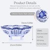 LINYTHER Ceramic Fruit Bowl With Holes, Blue And White Porcelain