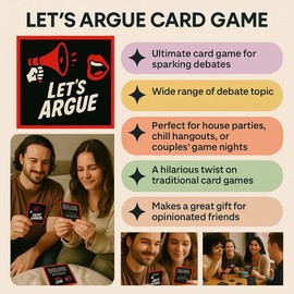 Kocak Gold Let’s Argue Card Game - Lets Debate Discussion Conversation Starter Party Game for Adults - Game Night Activity for Family Couples