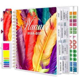 Planner 2024-2025 7.9" x 9.8", Large 18 Months Academic Daily Weekly Monthly Planner Yearly Agenda July. 2024–Dec. 2025, Page Tabs, Separator Page, Pocket Folder, Bookmark, Stickers, Sticky Note Set