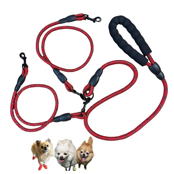 WonderPawz Multi-Head Lead, Double Reed, Multi-Head Walk Lead, Small Dog