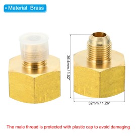 PATIKIL 3/4 Inch Female Flare x 3/8 Inch Male Flare Connector, 2Pcs SAE 45 Degree Flare Brass Adapter Flare Pipe Fitting for Air Gas Line Refrigeration HVAC