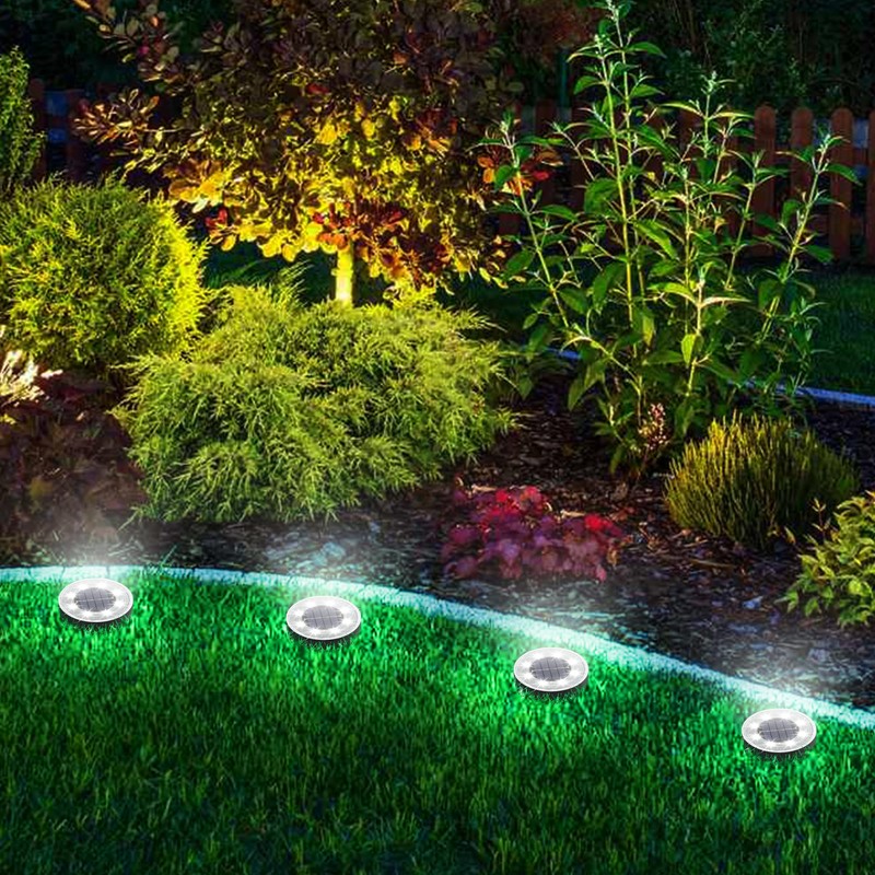Joomer Solar Ground Lights, 16 Pack 8 LED Solar Lights