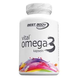 Best Body Nutrition Vital Omega 3 Capsules, 260 mg Omega-3 Fatty Acids Per Serving, with Vitamin E, Pack of 120 (82.7 g)