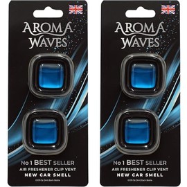 Aroma Waves Fresh New Car Air Freshener Clip-on Car Vent Grill Twin Pack (2)
