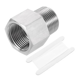 sourcing map Pipe Fitting Reducing Adapter, ZG3/4 Male x G3/4" Female 304 Stainless Steel Reducer Connector for Water Oil Air Pressure Gauge, Silver
