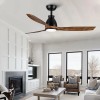 52-Inch Modern LED Ceiling Fan with Lights Indoor/Outdoor Integration Imitation