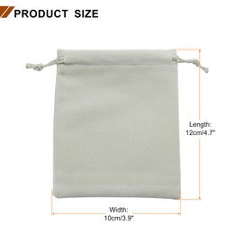 HARFINGTON 20pcs Velvet Gift Bags 3.9" x 4.7" Drawstring Jewelry Pouches Reusable Gift Packaging Storage Bags with Drawstring for Jewelry Bracelet Headphone Bead Gift Candy, Silver Gray