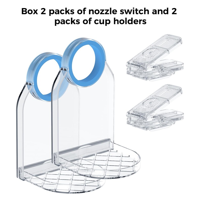 KERZEAT Clear Laundry Detergent Dispenser Cup Holder & Nozzle Force-Saving