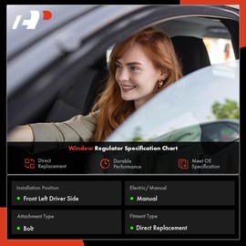 A-Premium Front Driver Side Manual Window Regulator Compatible with Dodge Ramcharger Plymouth D100 D150 D200 D300 D400 D450 W100 W150 W200 W300