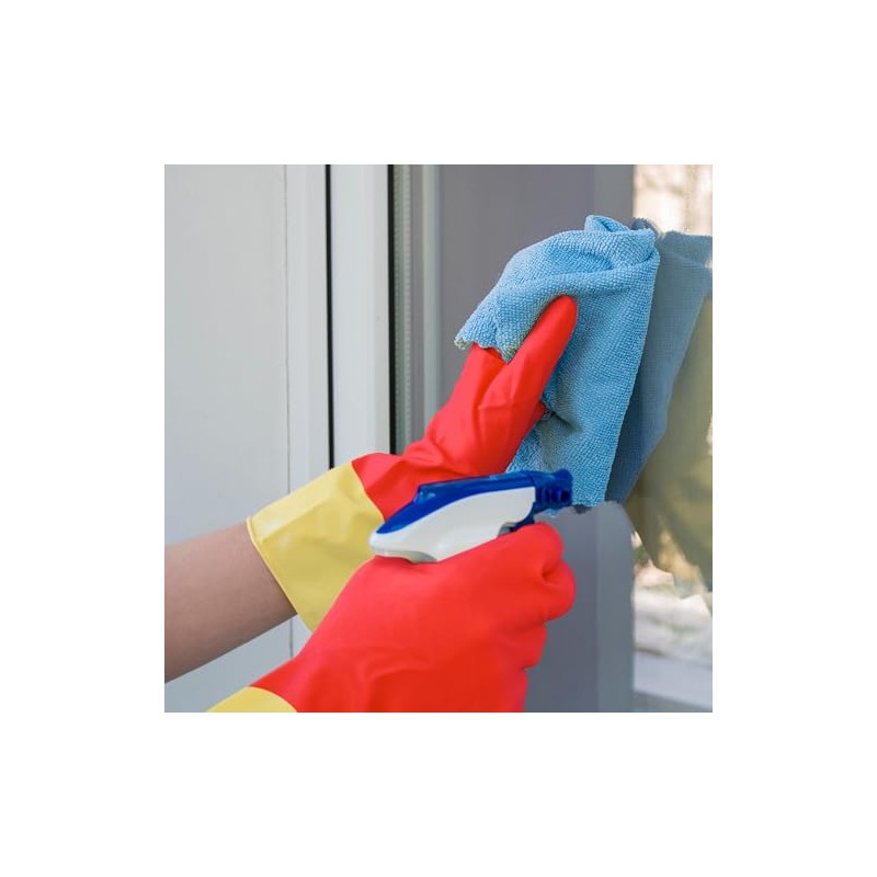 SteadMax 3 Pack Red Cleaning Gloves, Supreme Durability, Natural Rubber