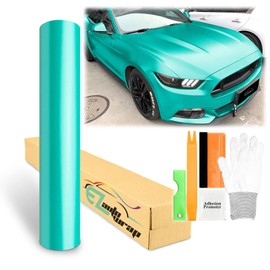 24"x60" (2FTx5FT) Lake Green Matte Metallic Satin Pearl Vinyl Wrap Sticker Sheet Film Car Auto Vehicle DIY Decal Bubble Free Air Release Self Adhesive Peel and Stick Free Tool Kit