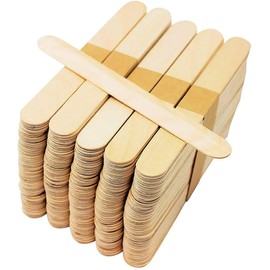 3 Ace Crafts 100 Natural Jumbo Lollipop Sticks, Giant Smooth Wooden Lolly Sticks, Lollipop Stick for Ice Cream, Waxing Spatulas, Craft Sticks for Art, Popsicle Stick, Glue Spreader Stick, Mixing Stick