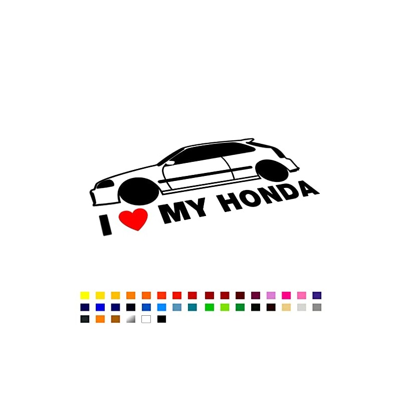 I Love My Civic Car Sticker, Car Window Bumper Sticker