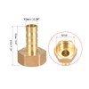 sourcing map Brass Hose Barb Fitting Connector, 10mm Barb G1/2