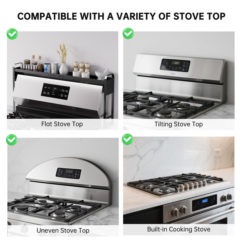 Kitchen Spice Rack Over The Stove, Shelf for Back of