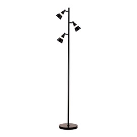 O’Bright Ash - 3-Light LED Tree Floor Lamp, Dimmable 3-Head LED, Multidirectional Standing lamp, Adjustable Multi-Shade, Swivel Cone Floor Lamp for Living Room, Bedroom, Black