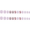 Flower Press on Nails Extra Short Square MABKJLF White Fake