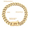 BAOBOTE 15MM Gold Stainless Steel Dog Collar with Cuban Link