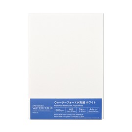 Holbein 263123 Waterford White Watercolor Paper, Medium 10.6 oz (300 g), Cut Ford, A4 (8.3 x 11.7 inches (210 x 297 mm), Pack of 5