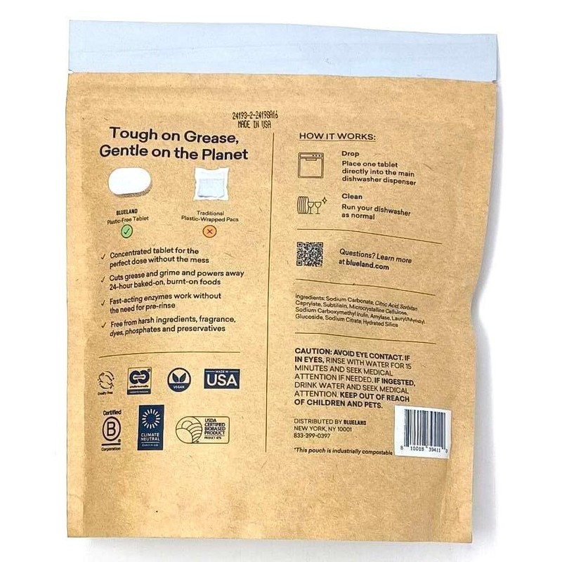 Blueland Dishwasher Detergent Tablets 110 Count. Fragrance-free