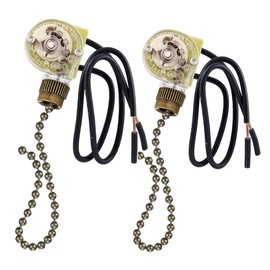 Ceiling Fan Switch Ceiling Fan Pull Chain Fan Switch, Zing Ear ZE-109 ON-OFF Pull Chain Lamp Switch for Ceiling Fan Lights Bronze 2 PACK
