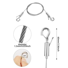 Pack of 4 Hanging Wire Pictures, 2 m x 1.5 mm, Adjustable Photo Hanging Wire, Stainless Steel Pictures, Hanging Wire for Hanging Mirrors, Photo Frame, Holds up to 20 kg