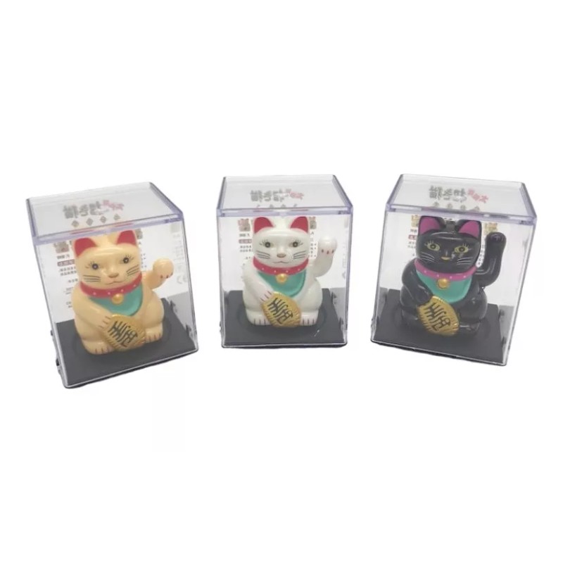 Mini Estatuilla Gato Japonés Suerte Fortuna Brazo Maneki Nek
