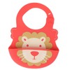 Baby Bib Washable Waterproof Superbib Reusable Infant Cartoon Feeding TowelRed