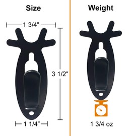 Highwild Colgador de calavera de montaje europeo, estilo cuerno, paquete de 3