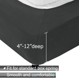 Box Spring Cover King Size - Jersey Knit & Stretchy Wrap Around 4 Sides Bed Skirt for Hotel & Home - King/Cal King/Olympic Queen, Gray