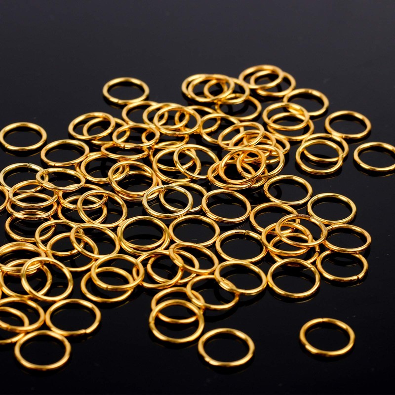 HUIHUIBAO 100 Pieces 10mm Open Jump Ring Metal Split Rings