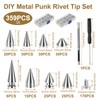 718Pcs Punk Spikes and Studs Kit Zinc Alloy Silver Cone