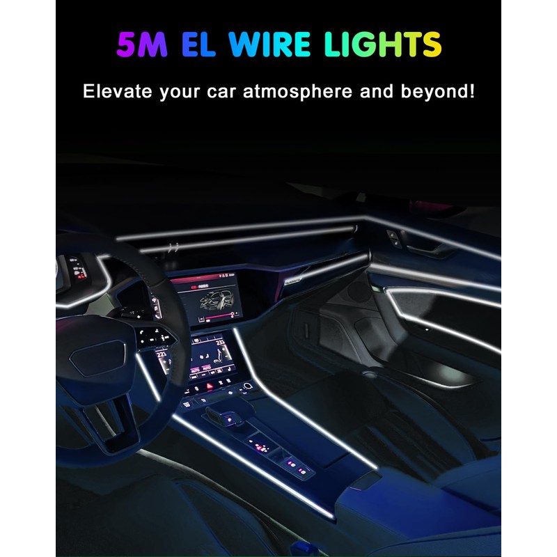 GLL Car Interior Lighting 5 m 16 ft EL Wire