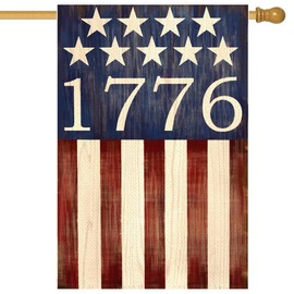 ARGOOFG 4th of July House Flag 28x40 Inch Double Sided Outside Patriotic American 1776 Independence Retro Stars and Stripes Outdoor Garden Yard Porch Decorations 2-28