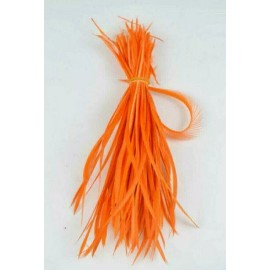 Pretty-Plumes Orange Goose Biot Feathers 15 Pcs  Loose 6-9" Millinery Crafts Costumes Fishing