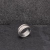 Hoxton London Men's Sterling Silver Twist Wide Ring - Size