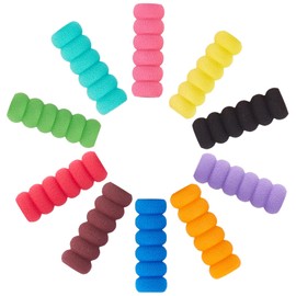 GORGECRAFT 120PCS 10 Colors Soft Foam Pencil Holder Grips Painting Pen Grippers Pencil Cushions Holders Writing Drill Pen Gripper Aid Comfort Point Drill Pen Sleeve Posture Correction Tool for Adults