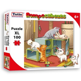 Totte Rompecabezas 100 Piezas XXL | Piezas Extra Grandes, Gruesas y Durables | Diseñado para Uso Infantil (Gatitos Jugando)