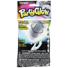 Unique Party 10" Latex Silver Wedding Bells LED Light Up Balloons, 5ct