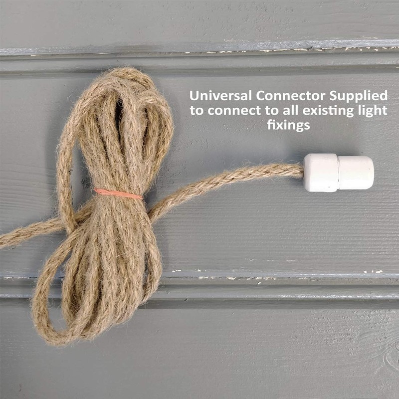 Pushka Home Rope Knot Bathroom Light Pull Blind with Jute