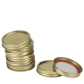 Tapas para frascos de vidrio, tapas para conservas de tarros de vidrio de tipo dividido, tapa de sellado para contenedores de alimentos, accesorio de cocina, paquete de 10(70mm-Oro)