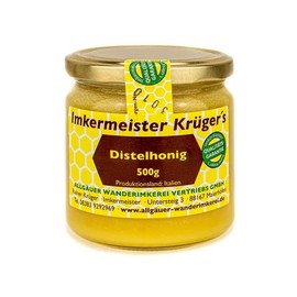 Allgäuer Wanderimkerei Distelhonig cremig 500g I traditionelle Herstellung I cremig I naturbelassen & hochwertig I Gesund