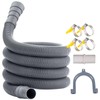 Universal Drain Hose Extension Kit,(Grey) with Connector Clip Clamp, Washing